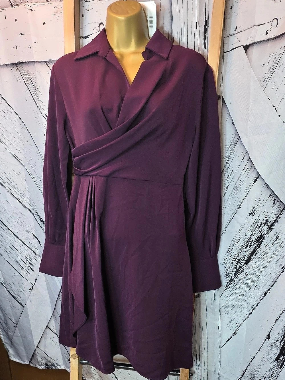 DKNY Wrap Mini Dress in Purple Size 6P Like New